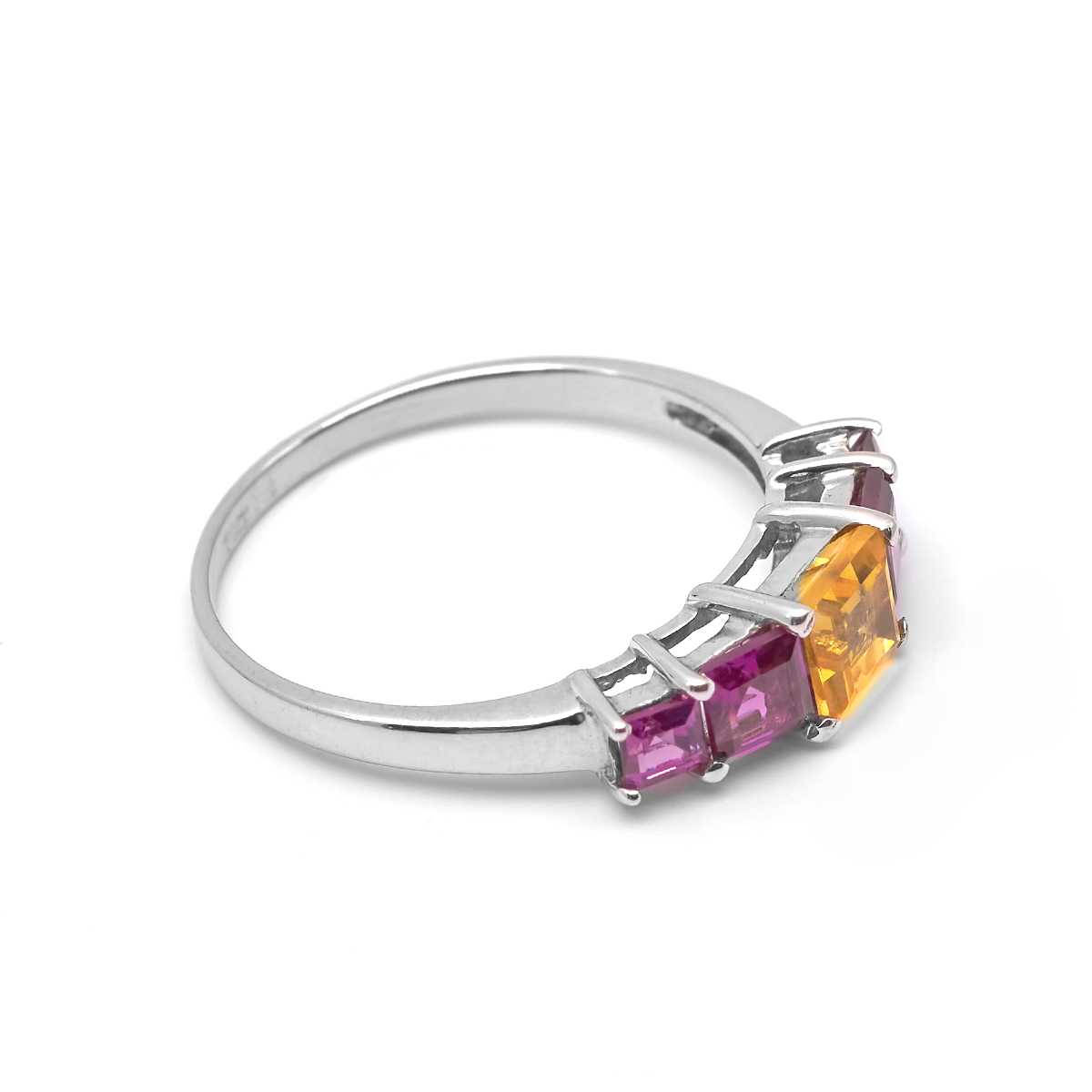 Bague citrine, rhodolite argent Lea